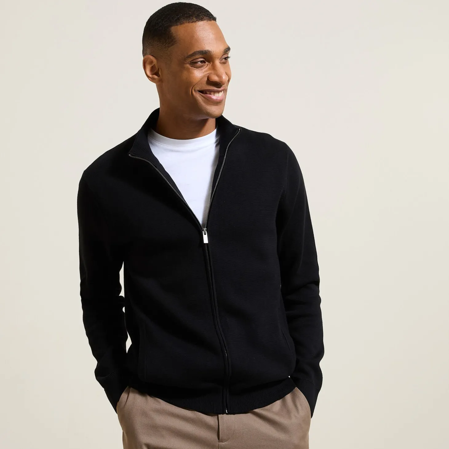 Shop Vest met ristsluiting en opstaande kraag Heren Gebreide Vesten Heren