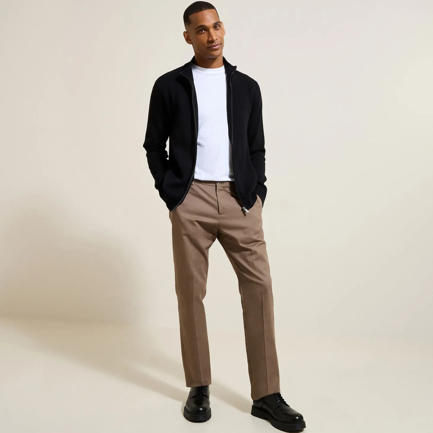 Shop Vest met ristsluiting en opstaande kraag Heren Gebreide Vesten Heren